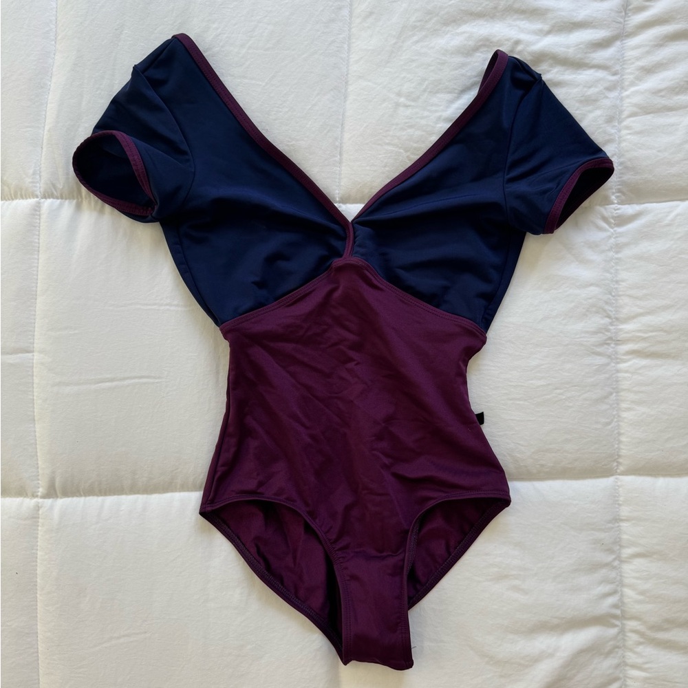 Navy and Burgundy Leotard